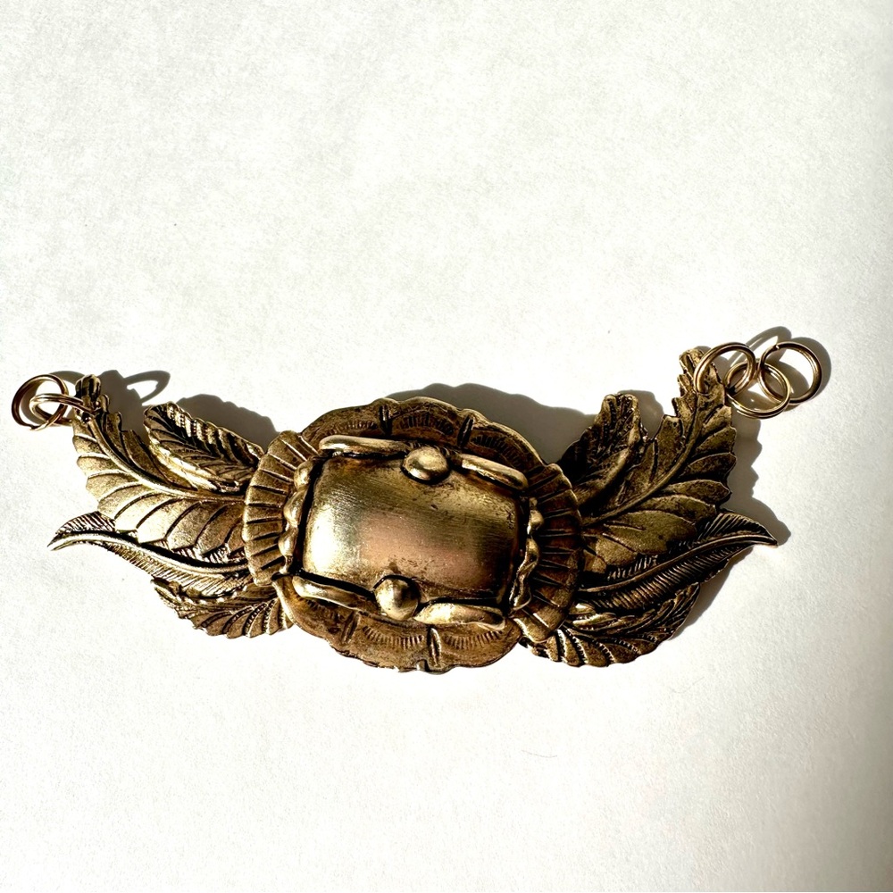 Gold 2d Moveable Wings Large Statement Necklace C… - image 4